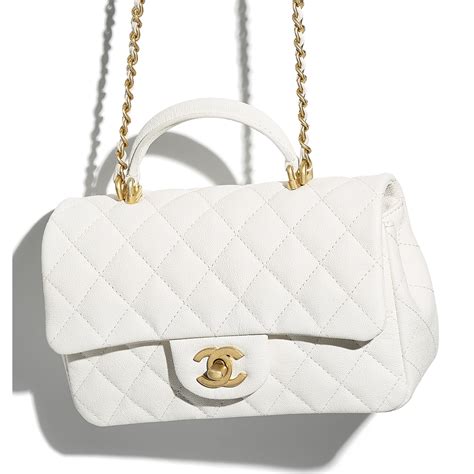 chanel cf mini white|chanel mini flap bag with top handle.